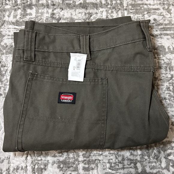Wrangler Workwear utility pants men's 42 x 30 khaki green heavy duty outdoor NEW - Picture 12 of 13